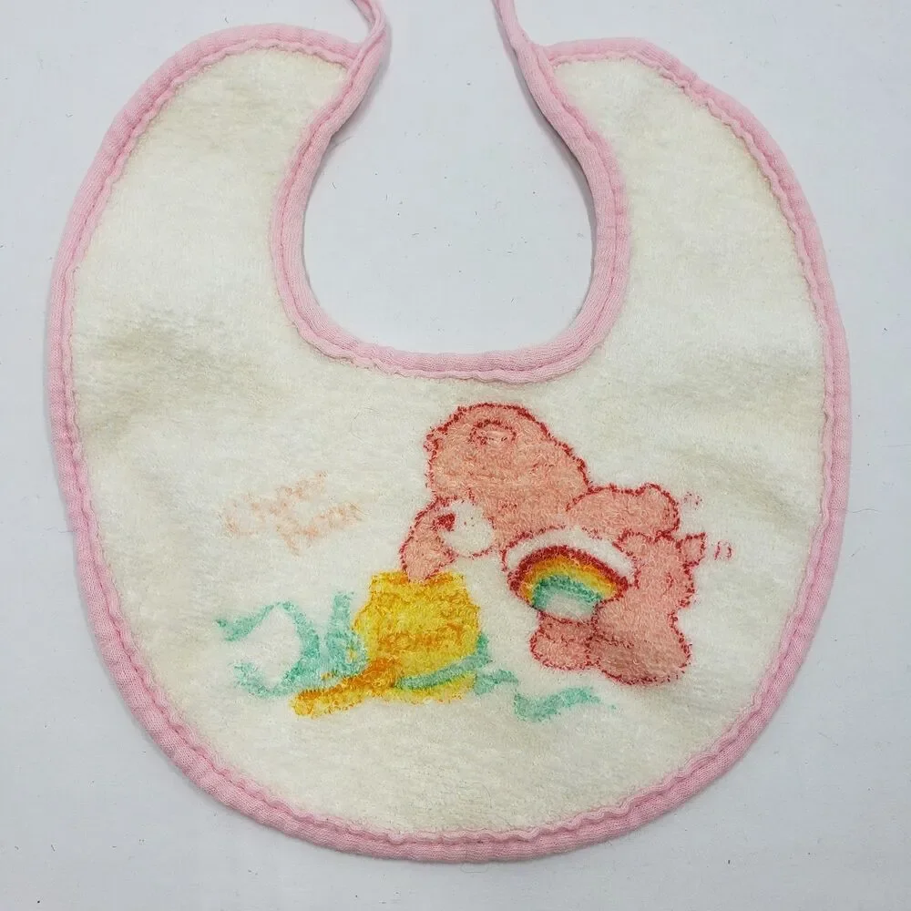 Vintage Baby Bibs Care Bears Dr Suess USA Made Lot of 3